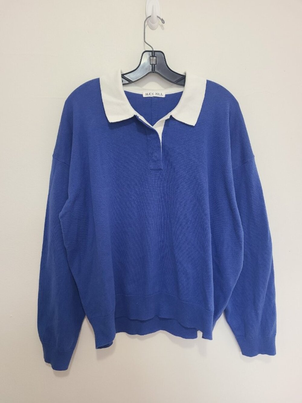 Alex Mill Bond St Polo Cotton Cashmere Blue